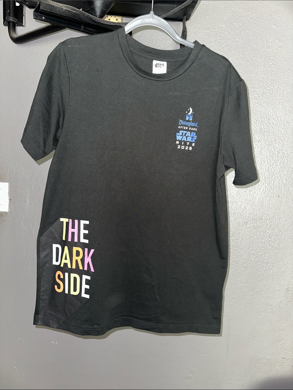 Disney Black 'The Dark Side' men Graphic Tee with Multicolor Letters